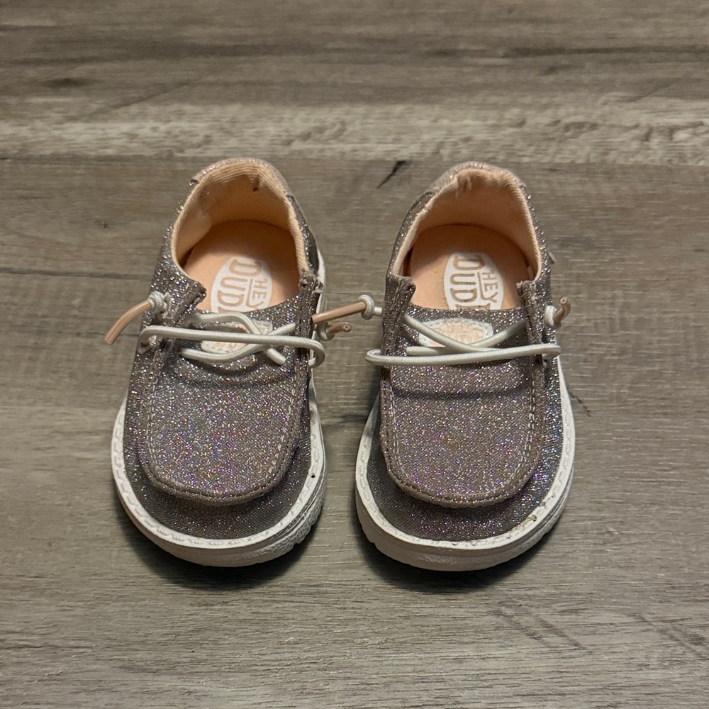 Hey Dude Kids Moccasins - Glittery Silver